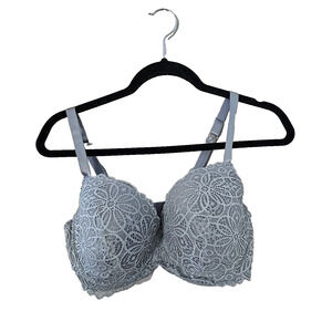 Rena Rofe Blue Floral Lace Padded Full Coverage Underwire T-Shirt Bra Size 42C‎